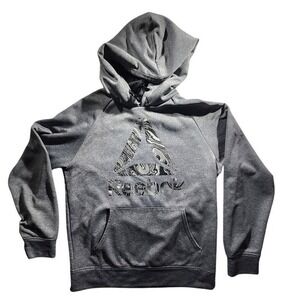 Reebok Hoodie Pullover Sweatshirt‎ Activewear Logo Gray Medium